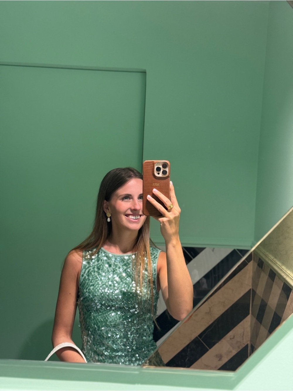 Peppermayo Green Sequin Sleeveless Dress